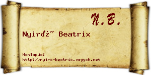 Nyirő Beatrix névjegykártya